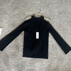 Strut & Bolt Black Cold Shoulder Sweater Size M NWT